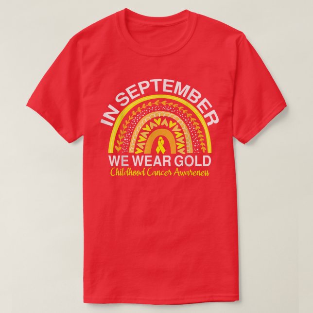 I september 2011 gav vi Guld barncancervårdsbelöni T Shirt (Design framsida)