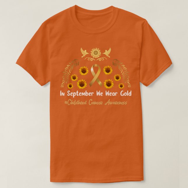 I september 2011 gav vi Guld barncancervårdsbelöni T Shirt (Design framsida)