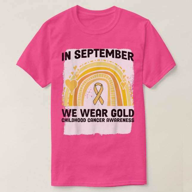 I september 2011 gav vi Guld barncancervårdsbelöni T Shirt (Design framsida)
