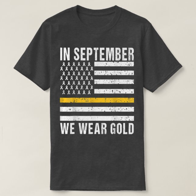 I september 2011 gav vi Guld barncancervårdsbelöni T Shirt (Design framsida)