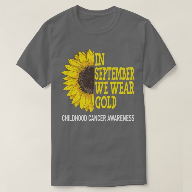 I september 2011 gav vi Guld barncancervårdsbelöni T Shirt (Design framsida)