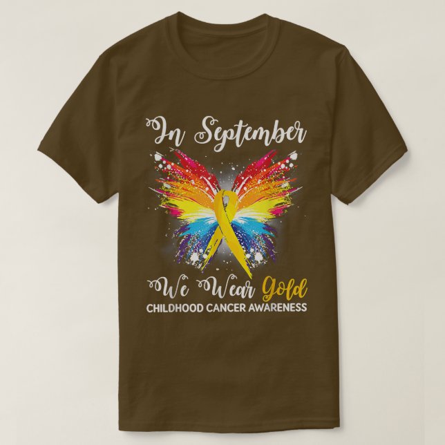 I september 2011 gav vi Guld barncancervårdsbelöni T Shirt (Design framsida)