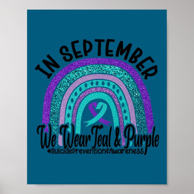 I September Bär Teal Och Lila Regnbåge Självmord  Poster (Framsidan)