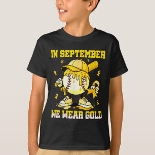I September Bär Vi Guld Baseboll Drip Pojke Barndo T Shirt