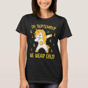 I September Bär Vi Guld Enhörning Barncancer T Shirt