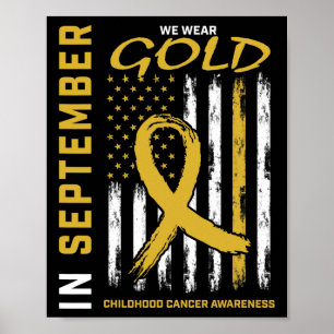 I september bär vi guld Medvetenhet om barncancer Poster
