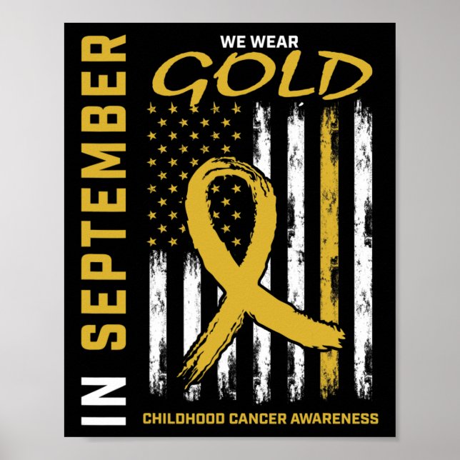 I september bär vi guld Medvetenhet om barncancer Poster (Framsidan)