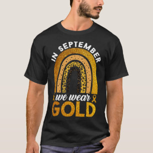 I September Bär Vi Guld Regnbåge Barncancer T Shirt