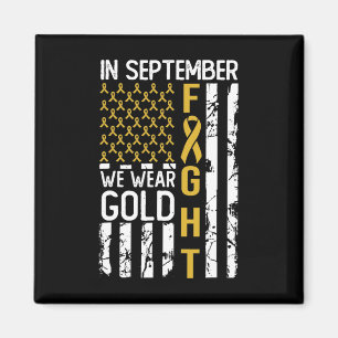 I September Bär Vi Guld Usa Barncancer Medvetenhet Magnet