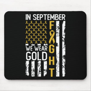 I September Bär Vi Guld Usa Barncancer Medvetenhet Musmatta