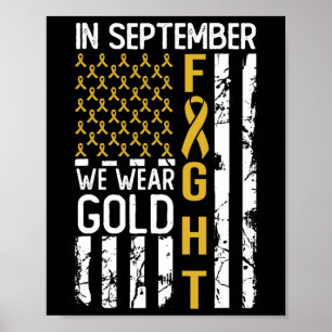 I September Bär Vi Guld Usa Barncancer Medvetenhet Poster