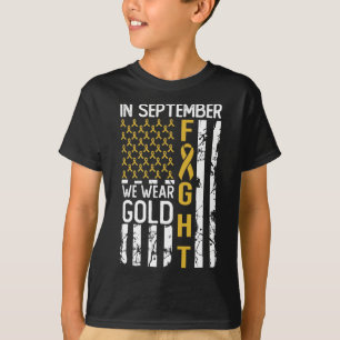 I September Bär Vi Guld Usa Barncancer Medvetenhet T Shirt