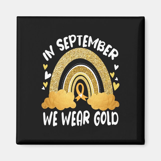I september bär vi skinande regnbågsbarndomscancer magnet (Framsidan)