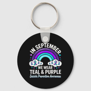 I September Bär Vi Teal Lila Band Självmord Nyckelring