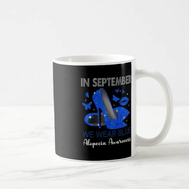 I september Bära Blue Högklackars Alopecia Awarene Kaffemugg (Höger)
