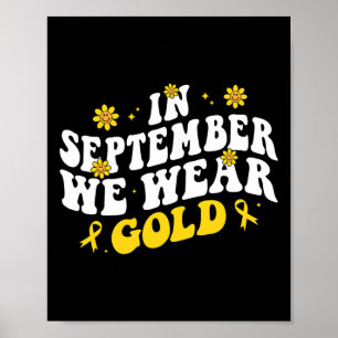 I september Bära Guld Groovy Childskaps-cancer Poster