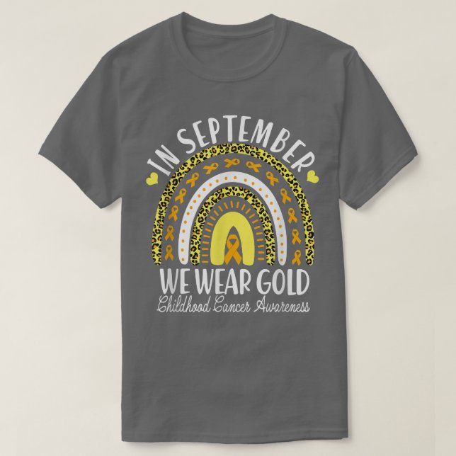 I september Bära Guld Leopard Rainbow Childhoo T Shirt (Design framsida)