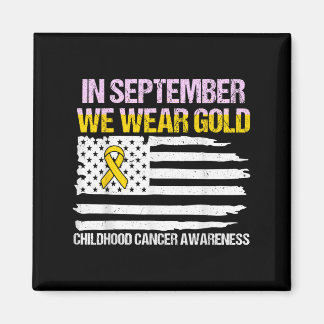I september Bära Guld USA Flagga barncancer Magnet