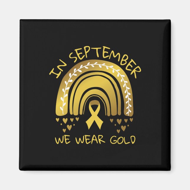 I september Bära - Medvetenhet om cancer hos barn Magnet (Framsidan)