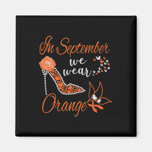 I september Bära Orange Leukemia Awareness Mon Magnet