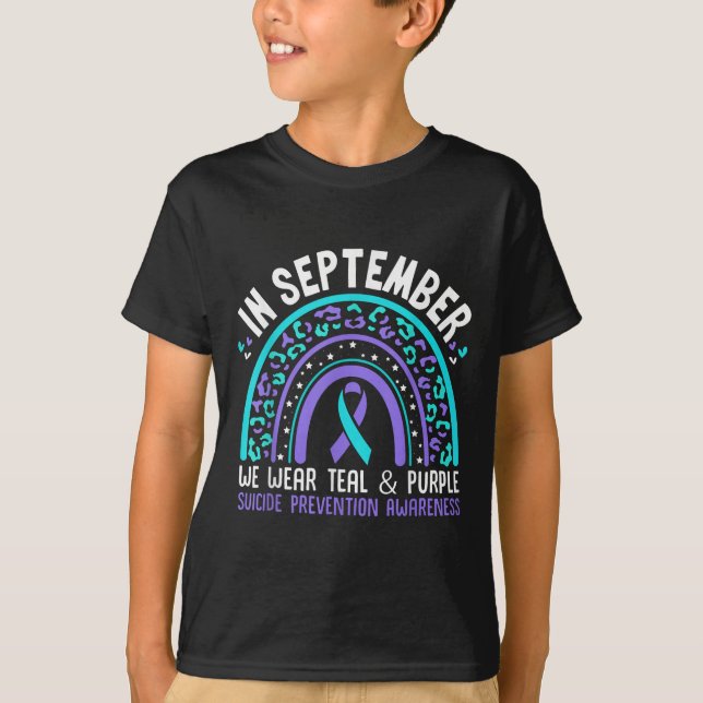 I september Bära Teal&amp; Lila Rainbow Sui T Shirt (Framsida)