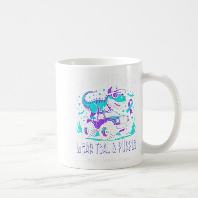 I september Bära Teal and Lila t Rex Dinosau Kaffemugg (Höger)