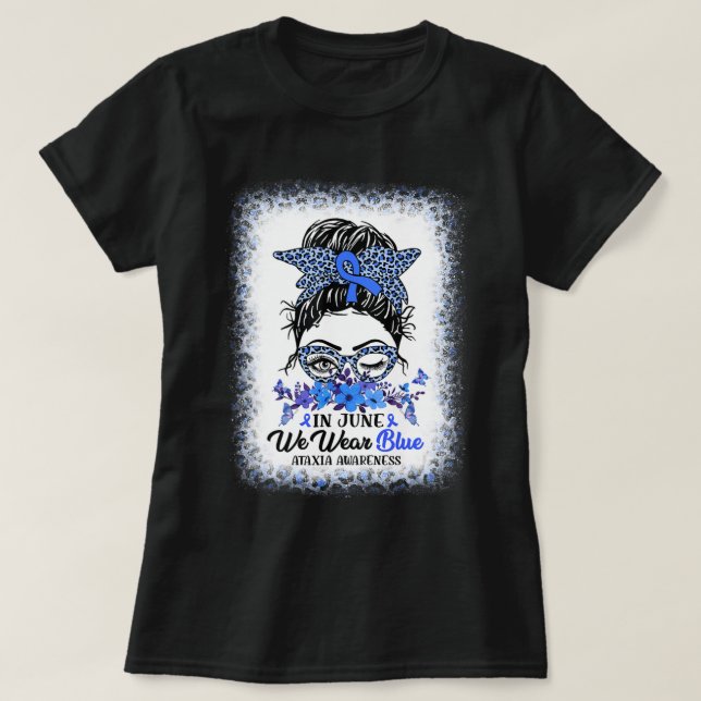 I september Bära vi "Blue Ataxi Awareness Messy B" T Shirt (Design framsida)