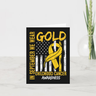 I september Bära vi Guld Flagga Ribbon Childown Ca Kort