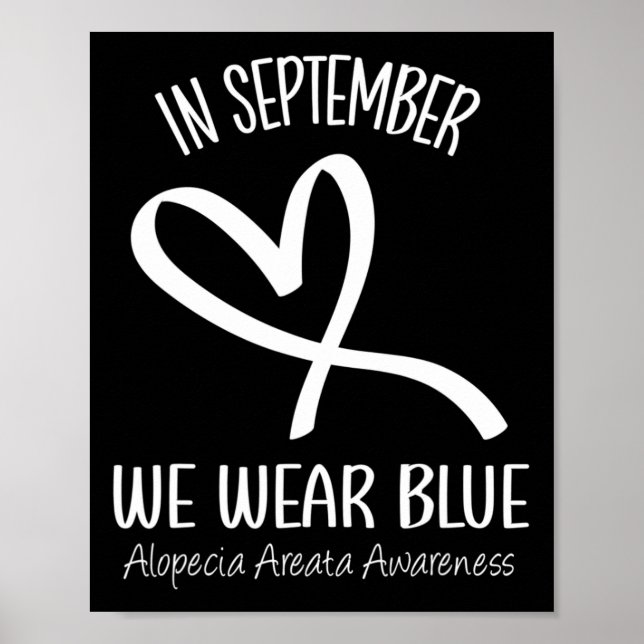 I september Bäror vi Blue Alopecia Areata Awarenes Poster (Framsidan)
