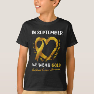 I september Bäror vi Golf Childature Cancer Aware T Shirt