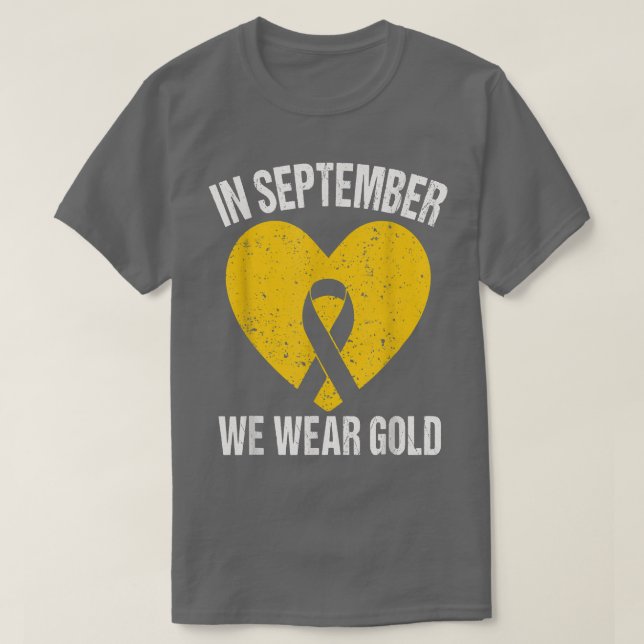 I september Bäror vi Guld-barncancer på menyflikso T Shirt (Design framsida)