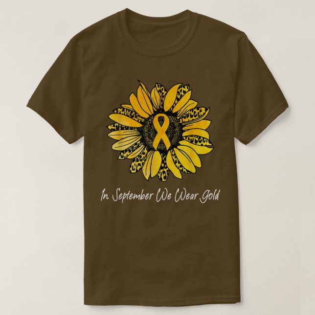 I september Bäror vi Guld-barncancer på menyflikso T Shirt (Design framsida)