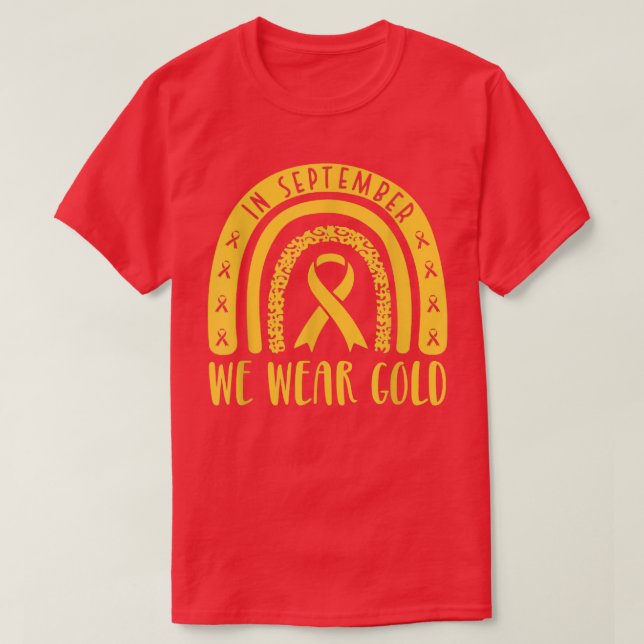 I september Bäror vi Guld-barncancer på menyflikso T Shirt (Design framsida)