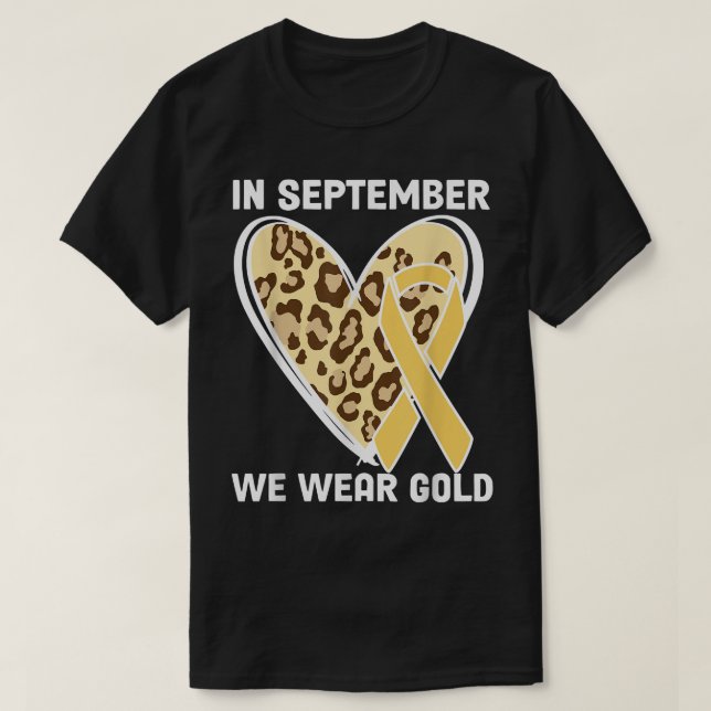 I september Bäror vi Guld barncancer T Shirt (Design framsida)