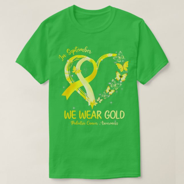 I september Bäror vi Guld hjärtcancer A i T Shirt (Design framsida)