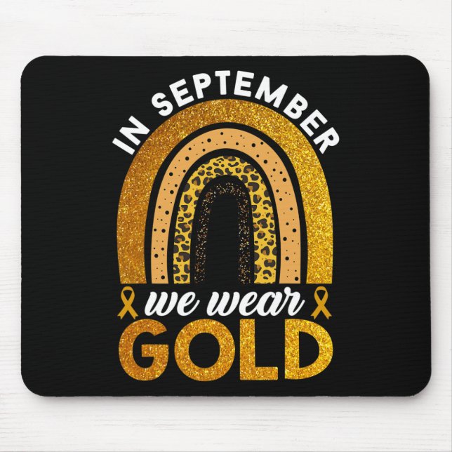 I september Bäror vi Guld regnbågscancer i barndom Musmatta (Framsidan)