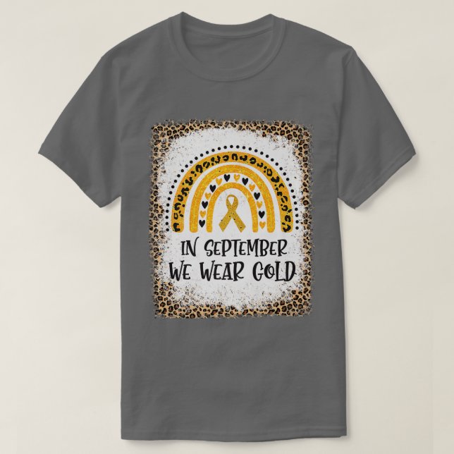 I september Bäror vi Guld regnbågscancer i barndom T Shirt (Design framsida)