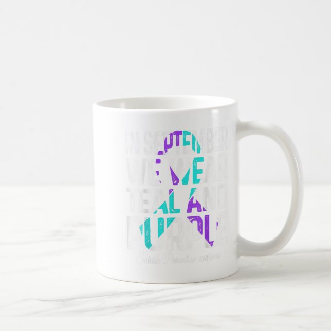 I september Bäror vi Lila Ribbon Suicide Pr Kaffemugg (Höger)