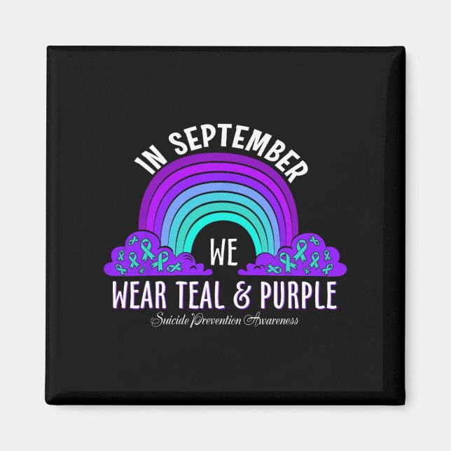 I september Bäror vi Lila Ribbon Suicide Pr Magnet (Framsidan)