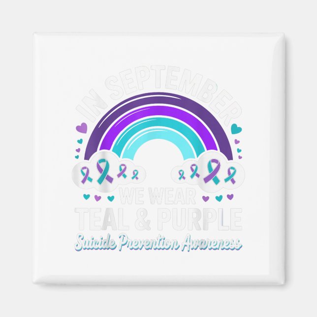 I september Bäror vi Lila Ribbon Suicide Pr Magnet (Framsidan)