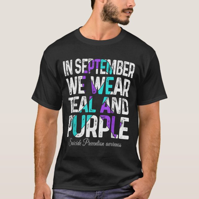 I september Bäror vi Lila Ribbon Suicide Pr T Shirt (Framsida)
