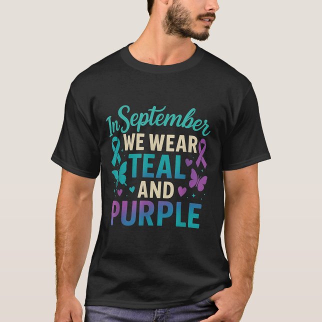 I september Bäror vi målning och Lilans medvetenhe T Shirt (Framsida)