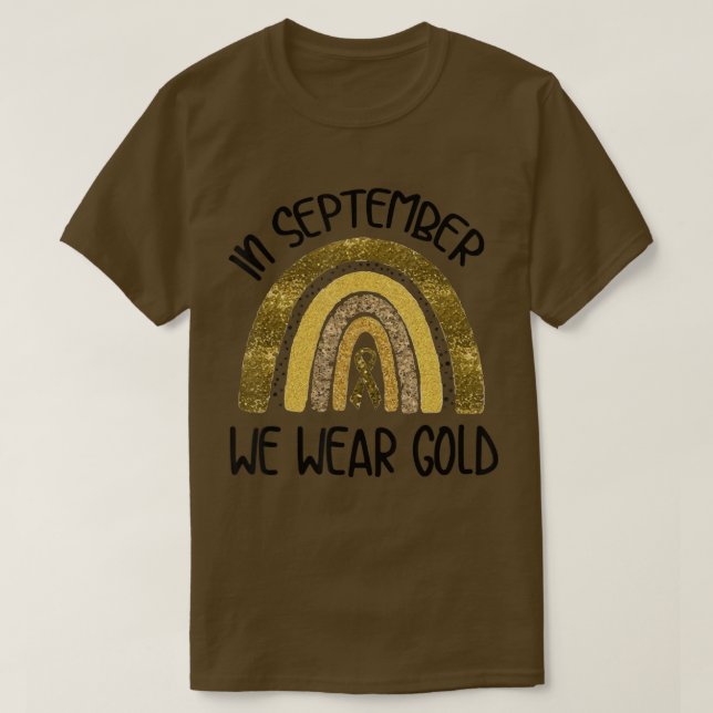 I september uppmärksammade vi Bära Guld barncancer T Shirt (Design framsida)