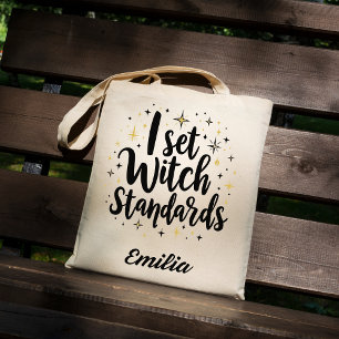 I Set Witch Standards Anpassningsbar Halloween Tot Tygkasse