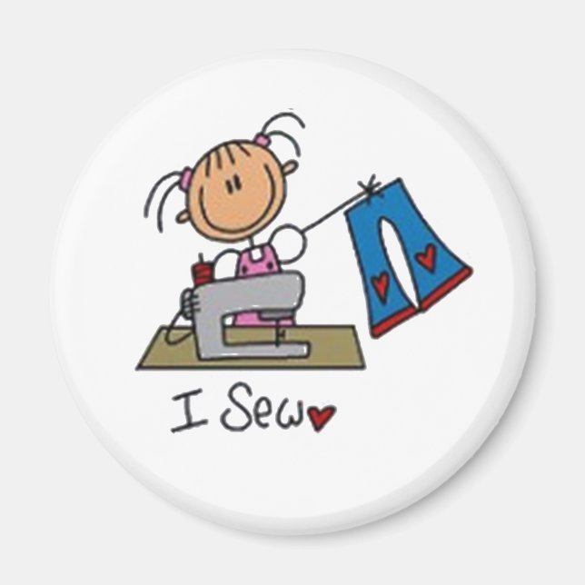 I Sew Stick figur Magnet (Framsidan)