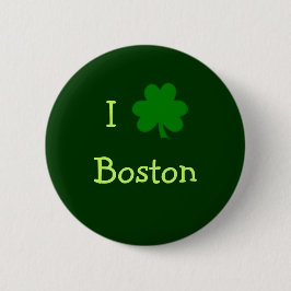 I Shamrock Boston Grönt St patricks day Knapp