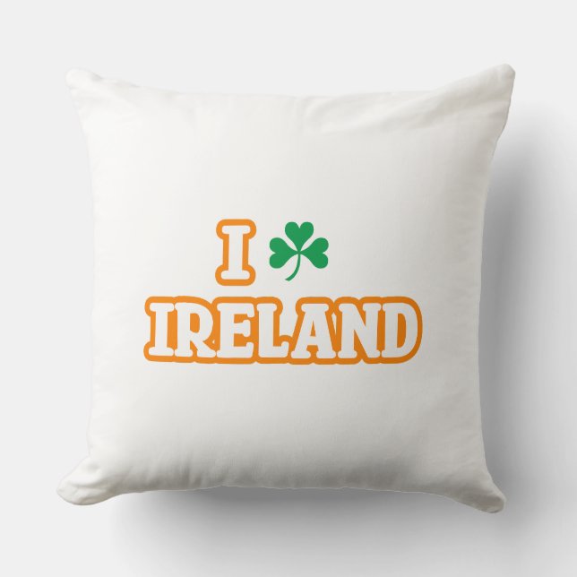 "I [SHAMROCK] IRLAND" Dekorativ kudde (Framsida)