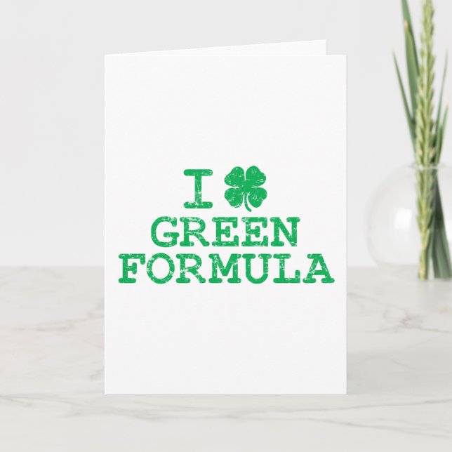 I Shamrock (Kärlek) Grönt Formel Kort (Framsida)