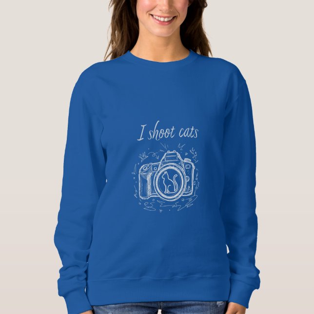 I Shoot Cats - Funny Cat Photography T Shirt (Framsida)