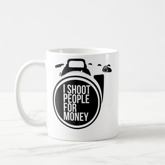 I Shoot People For Money Tees Photography Camera Kaffemugg (Vänster)